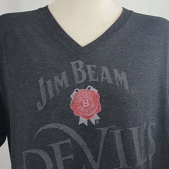 JIM BEAM Devil's Cut V-neck Tee size XL - Picture 2 of 6